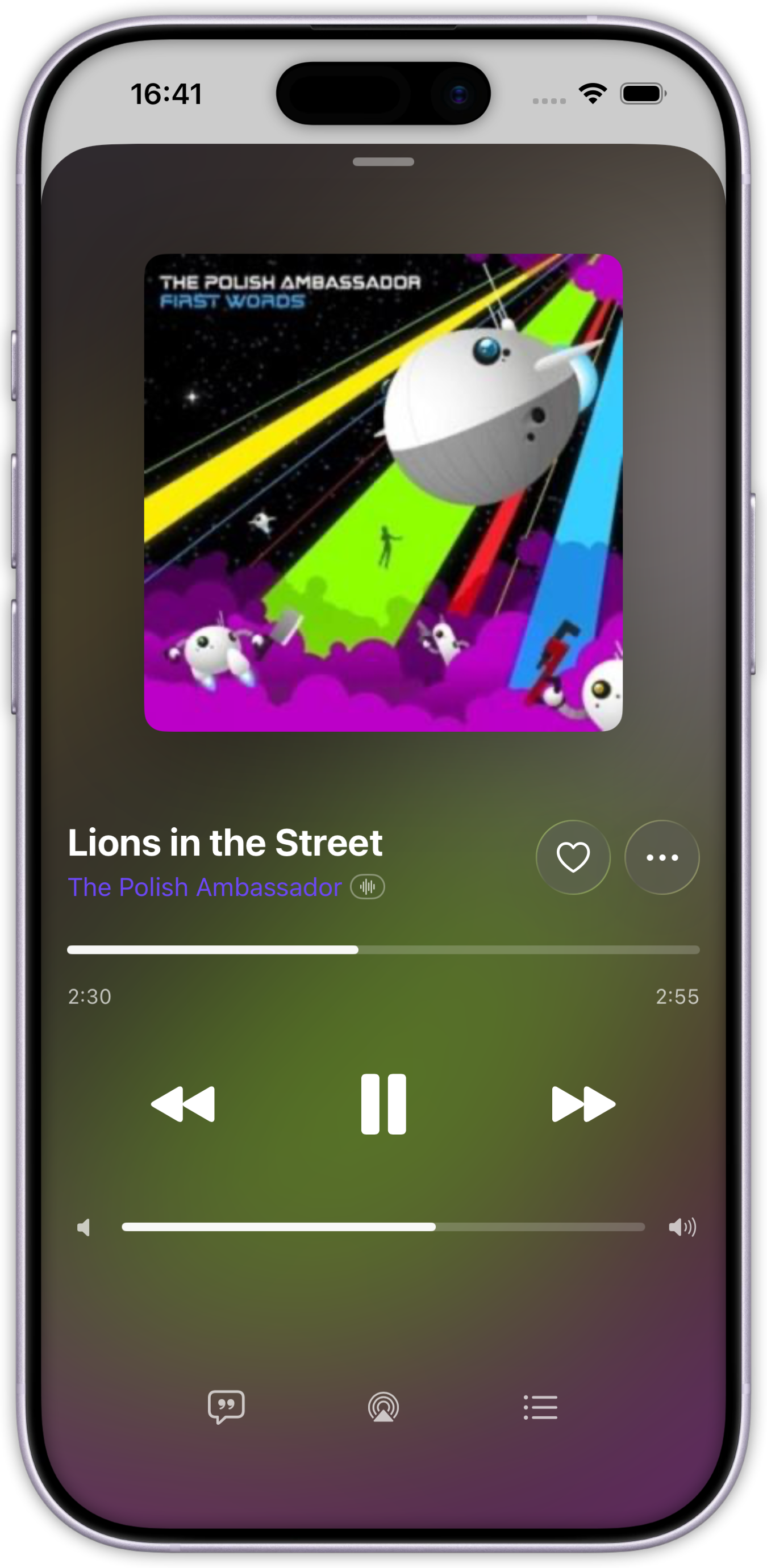 Cassette home screen on iPhone showing pinned albums and library rows
